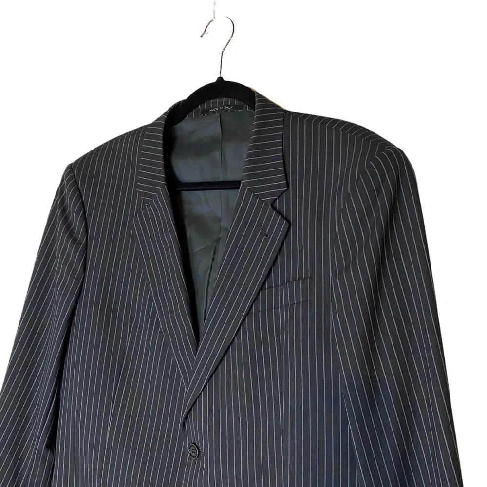 Armani Collezioni Black Striped Blazer Suit Jacket‎ 42